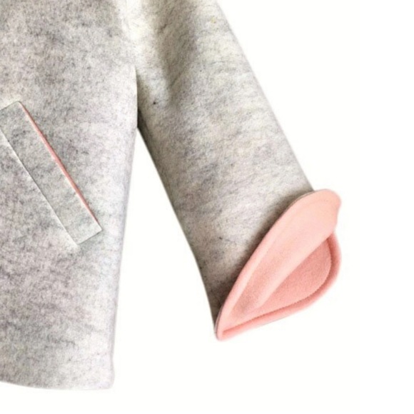 Little Goodall Six Button Bunny Coat in Barely Pink - Picture 2 of 10